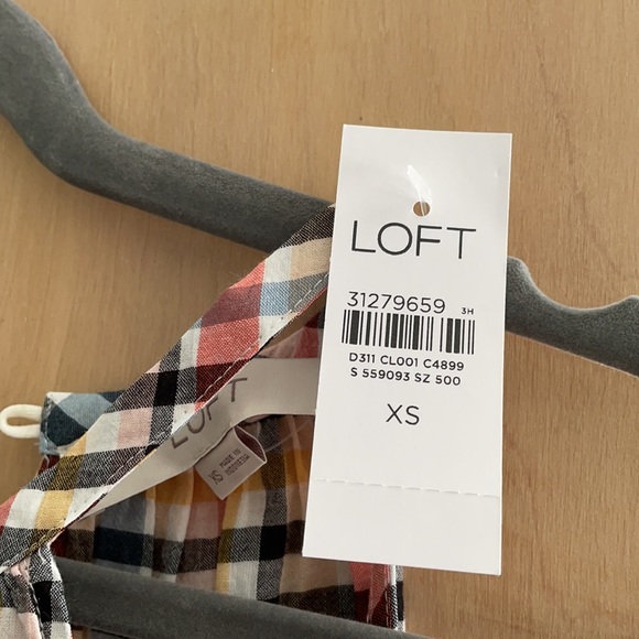Loft plaid tiered cami xs - Picture 5 of 7
